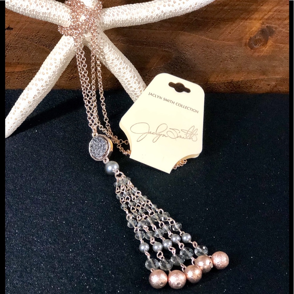 28” Rose Gold/Gray style Pendant Necklace